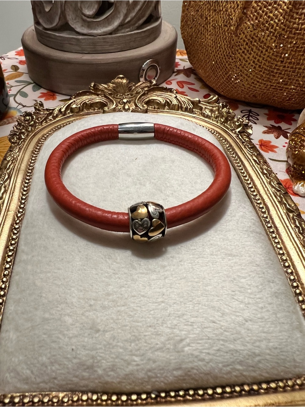 Brighton Burnt Orange Woodstock Bracelet with Slider Bead